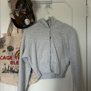 Scuba full-zip cropped hoodie